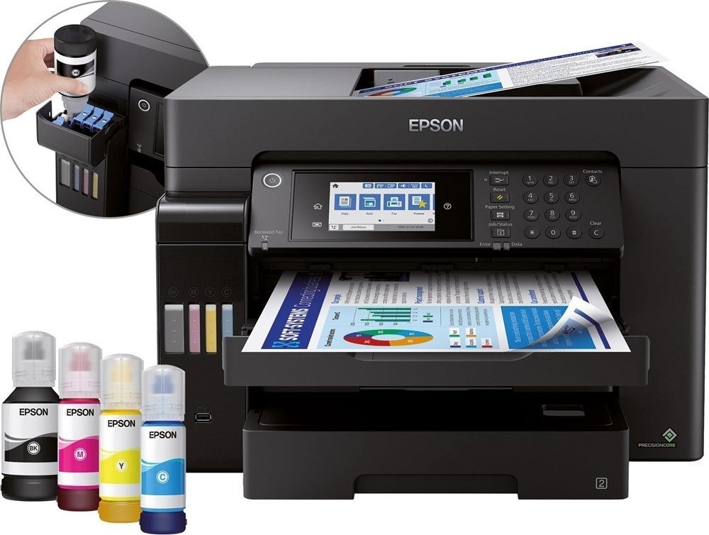 Epson EcoTank ET-16600 Tintenstrahl-Multifunktionsdrucker A3, A3+ Drucker, Scanner, Kopierer, Fax Tintentank-System, LAN, WLAN