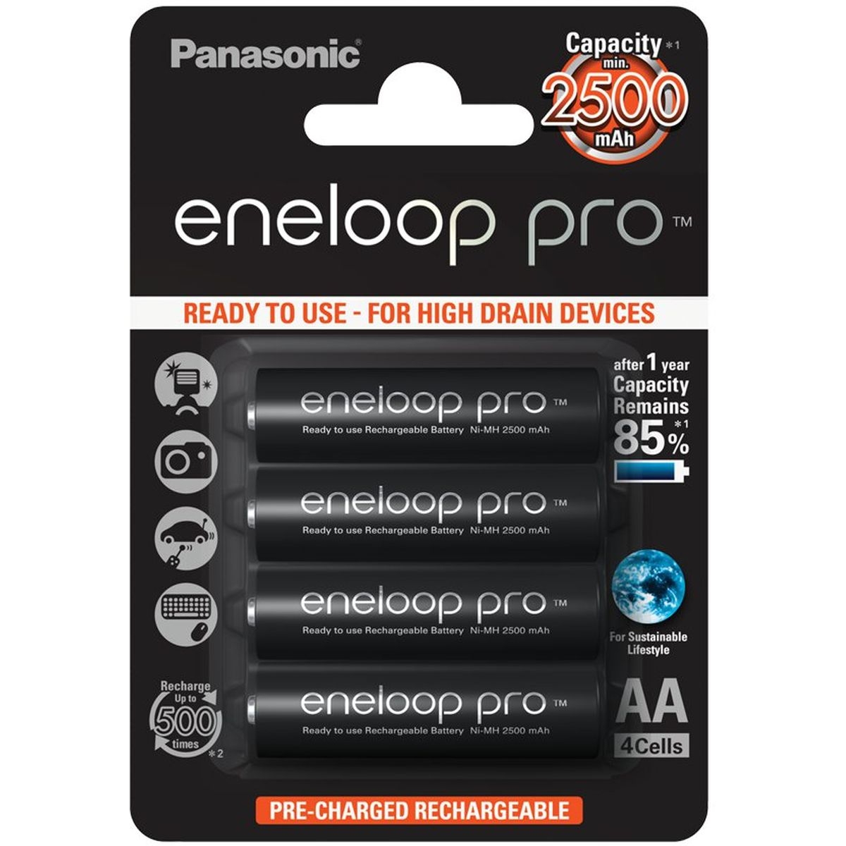 Panasonic Eneloop Pro 4x AA 2500mAh 1x4 AA Micro Akkus