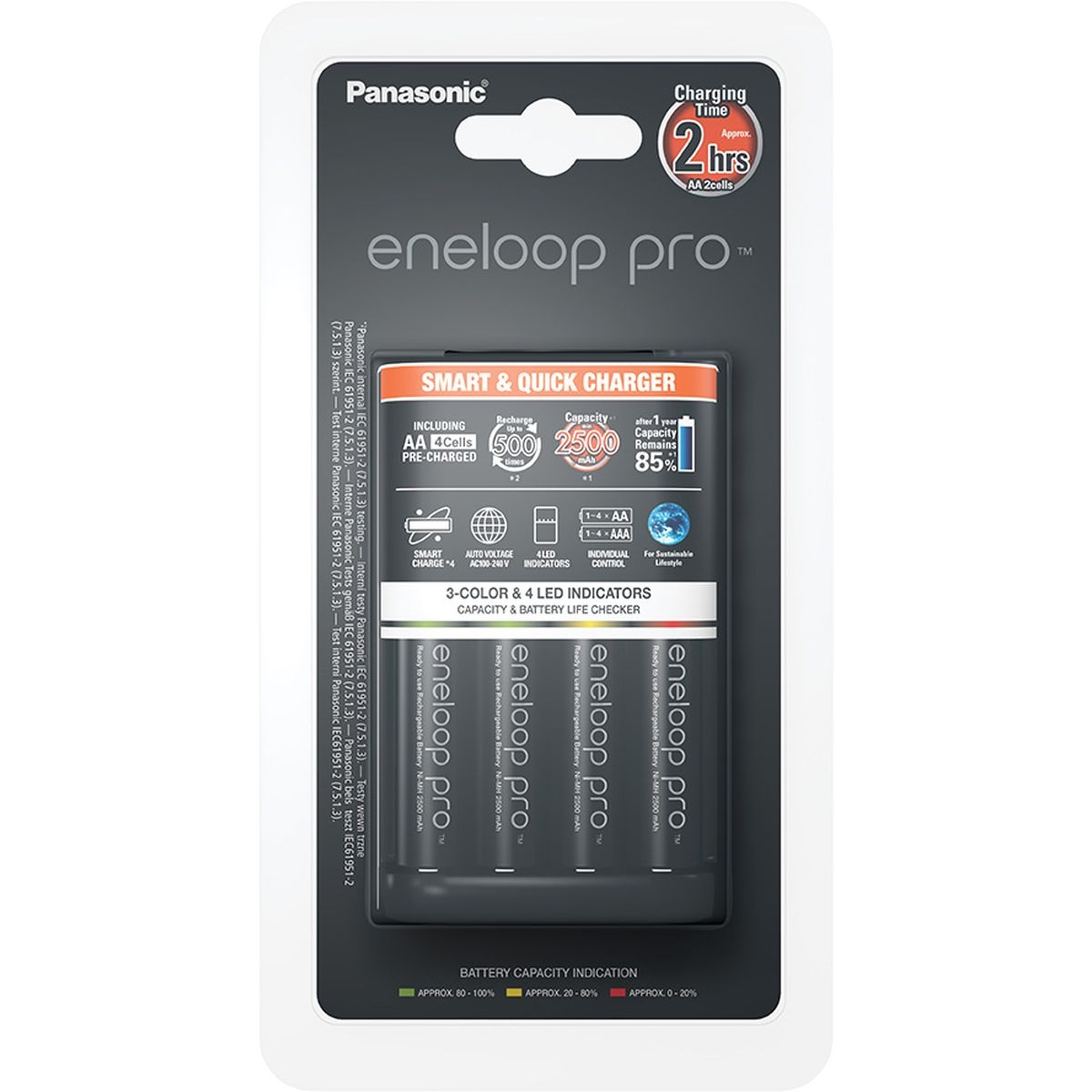 Panasonic eneloop BQ-CC55 Schnell.Ladeg. inkl.4x Mignon(AA) Pro, 2500mAh