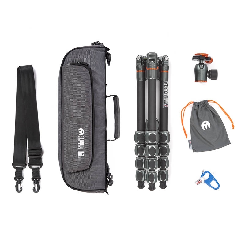 3 Legged Thing Pro 2.0 Albert Grau - professionelles Carbon-Reisestativ mit Kugelkopf AirHed Pro