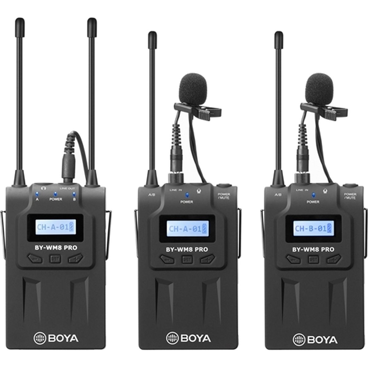 Boya  WM8 Pro-K2 UHF Dual-Channel Wireless Mikrofon mit One Receiver und Two Transmitter