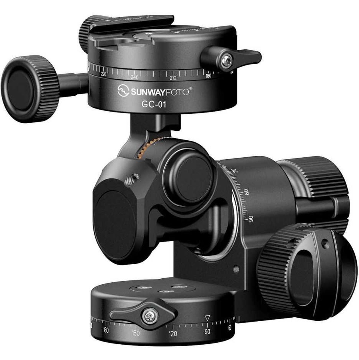 SUNWAY GH-PRO II+ 3-Wege-Stativkopf mit Getriebe inklusive Arca Swiss Plate DP-60G