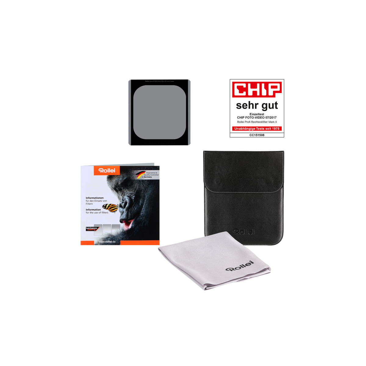 Rollei Profi Rechteckfilter Mark II  Graufilter ND 16 (4 Stops/1,2) für 100 mm