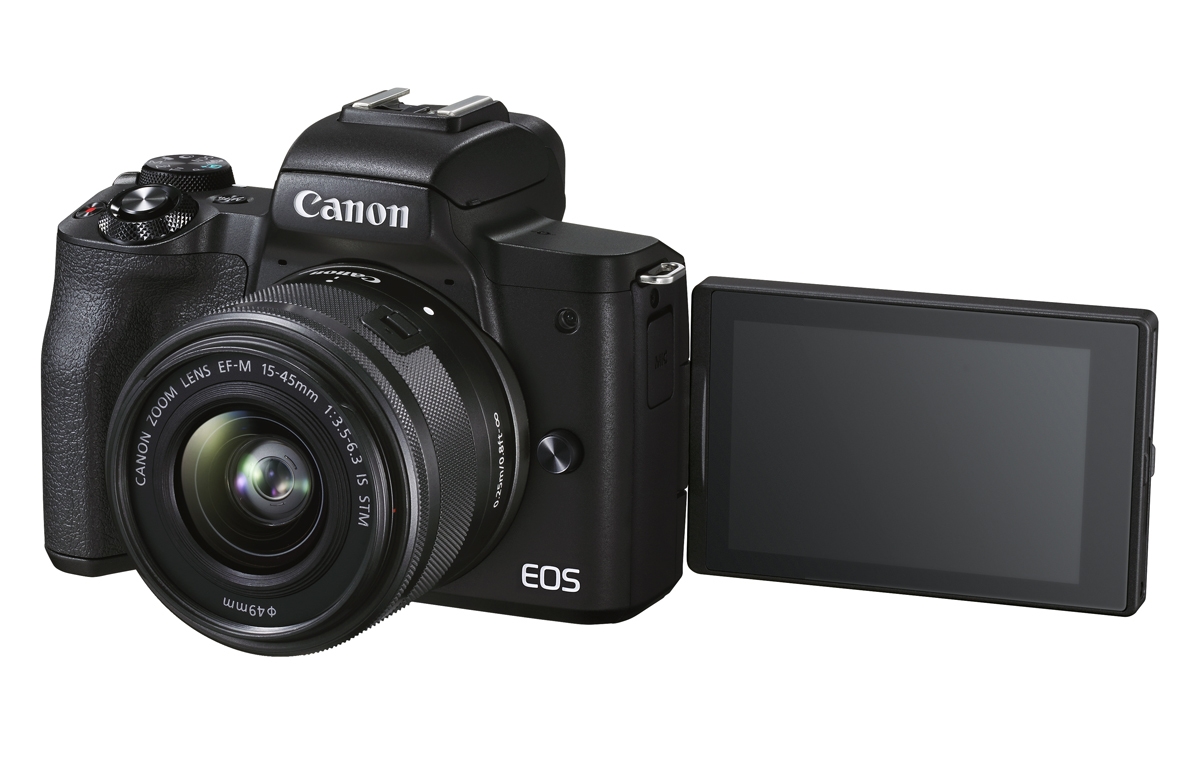 Canon EOS M50 II schwarz Vlogger Kit mit 15-45 IS STM+32GB SD+Mikrofon+Ministativ