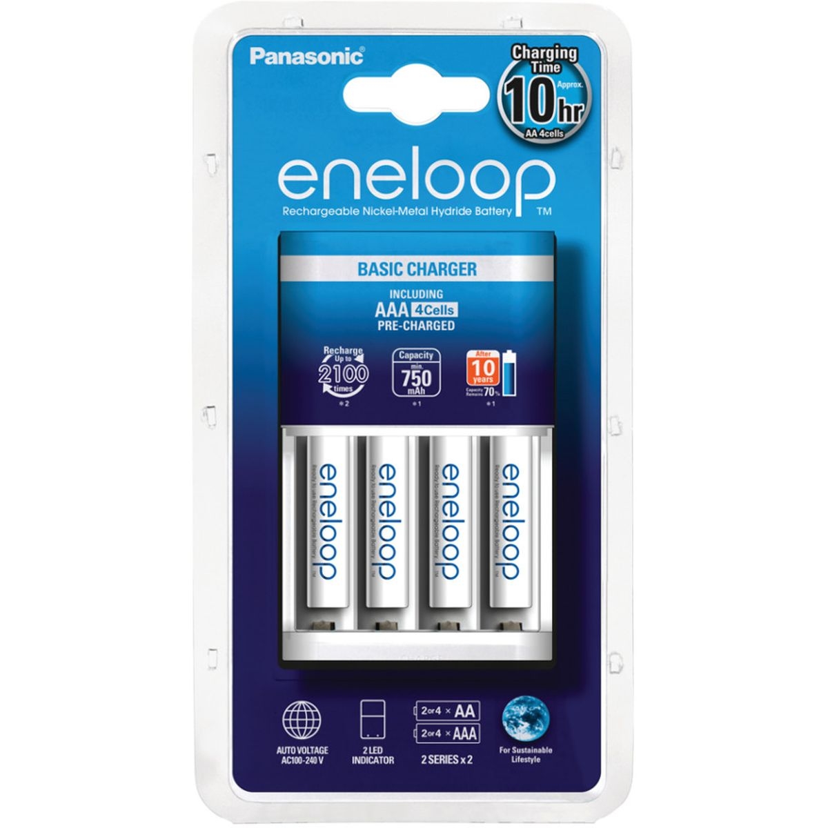 Panasonic Eneloop Basic Charger inkl. 1x4 AAA Micro Akkus