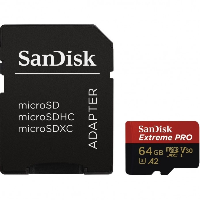 SanDisk MicroSDHC Extreme Pro 64GB 170mb / 90mb,U3,V30,A2