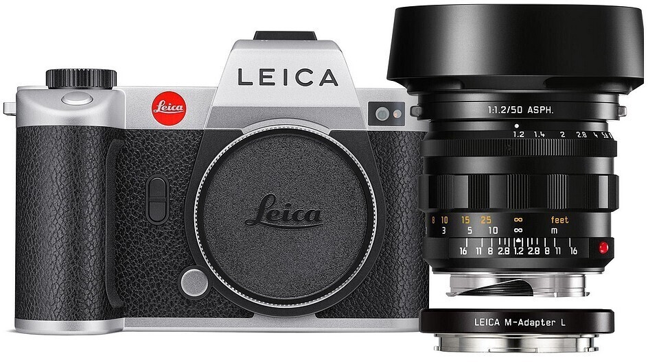 Leica, SL2, silbern Kit mit Leica Noctilux-M 1:1,2/50 ASPH. inkl. M-Adapter L ( -1400€ Gutschein-Aktion)