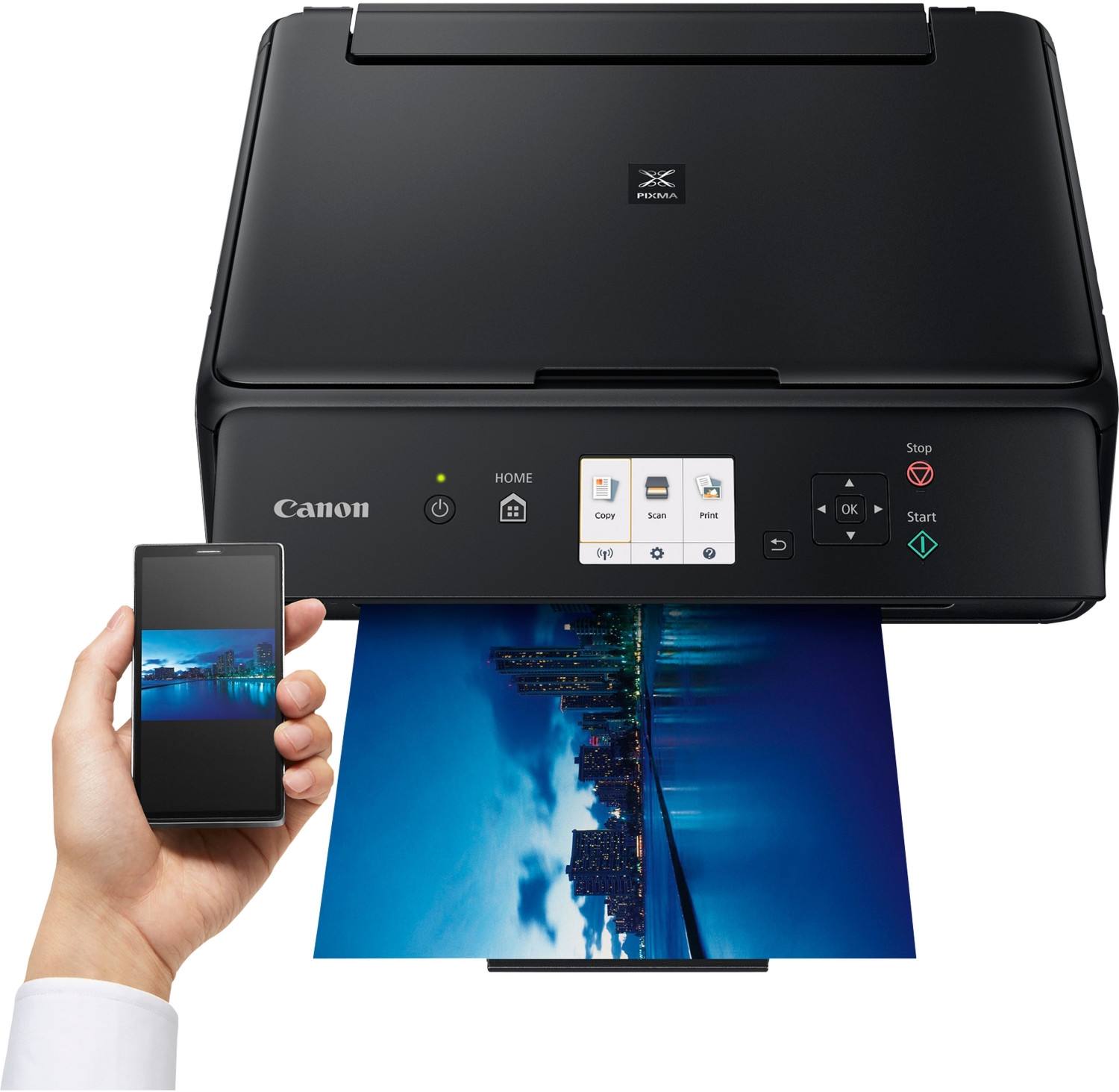 Canon PIXMA TS5050 Tin­ten­strahl-Mul­ti­funk­ti­ons­dru­cker (A4, 3-in-1, Drucker, Kopierer, Scanner, USB, WLAN, Cloud)