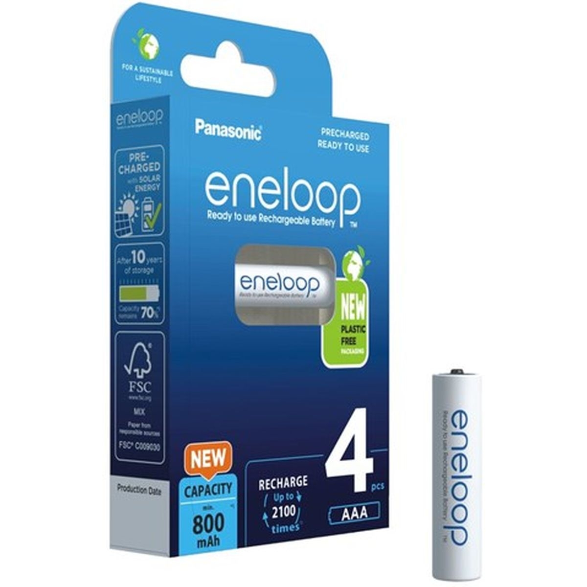 Panasonic Eneloop  4x AAA 800mAh 1x4 AAA Micro Akkus
