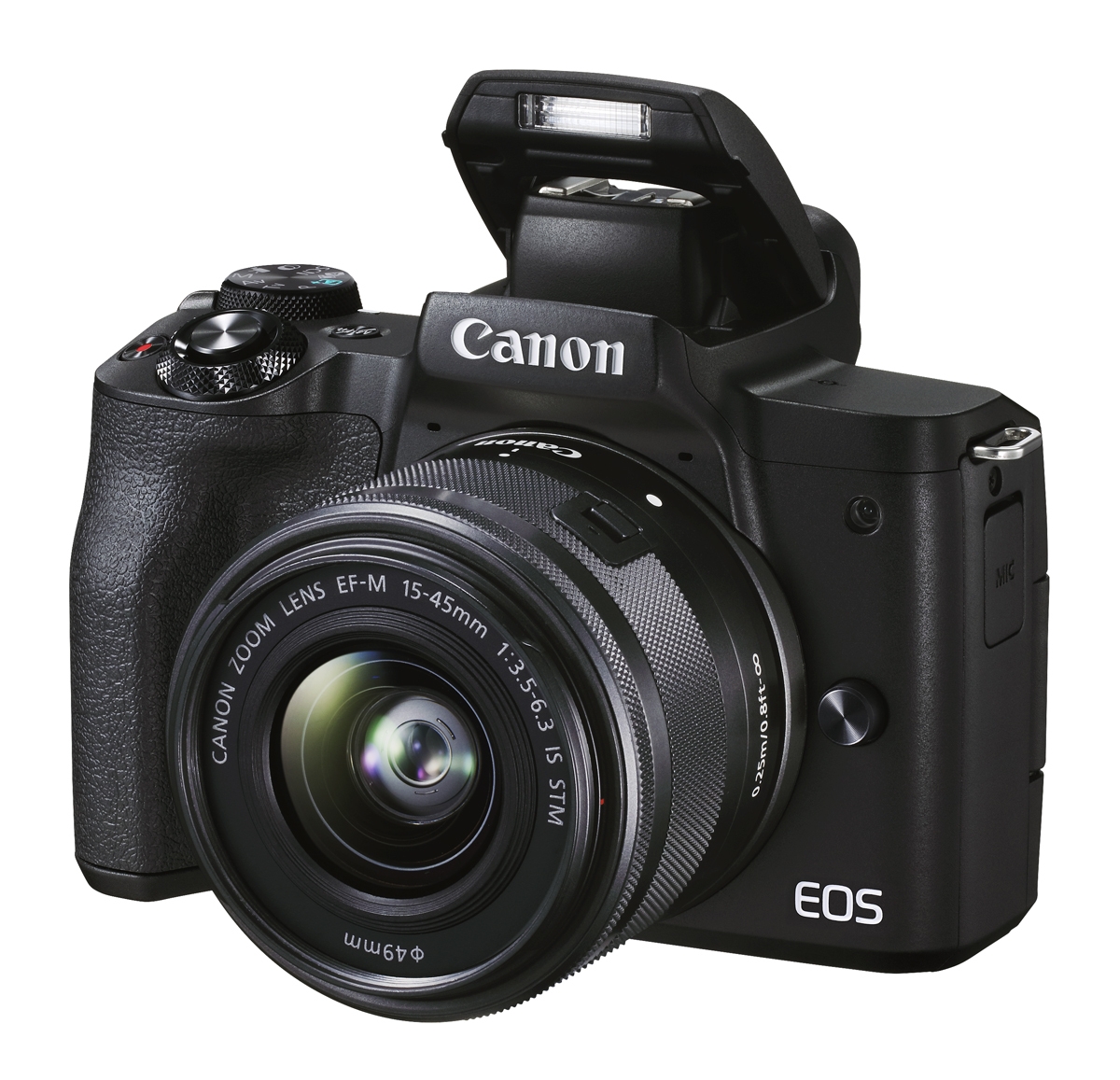 Canon EOS M50 II schwarz Vlogger Kit mit 15-45 IS STM+32GB SD+Mikrofon+Ministativ