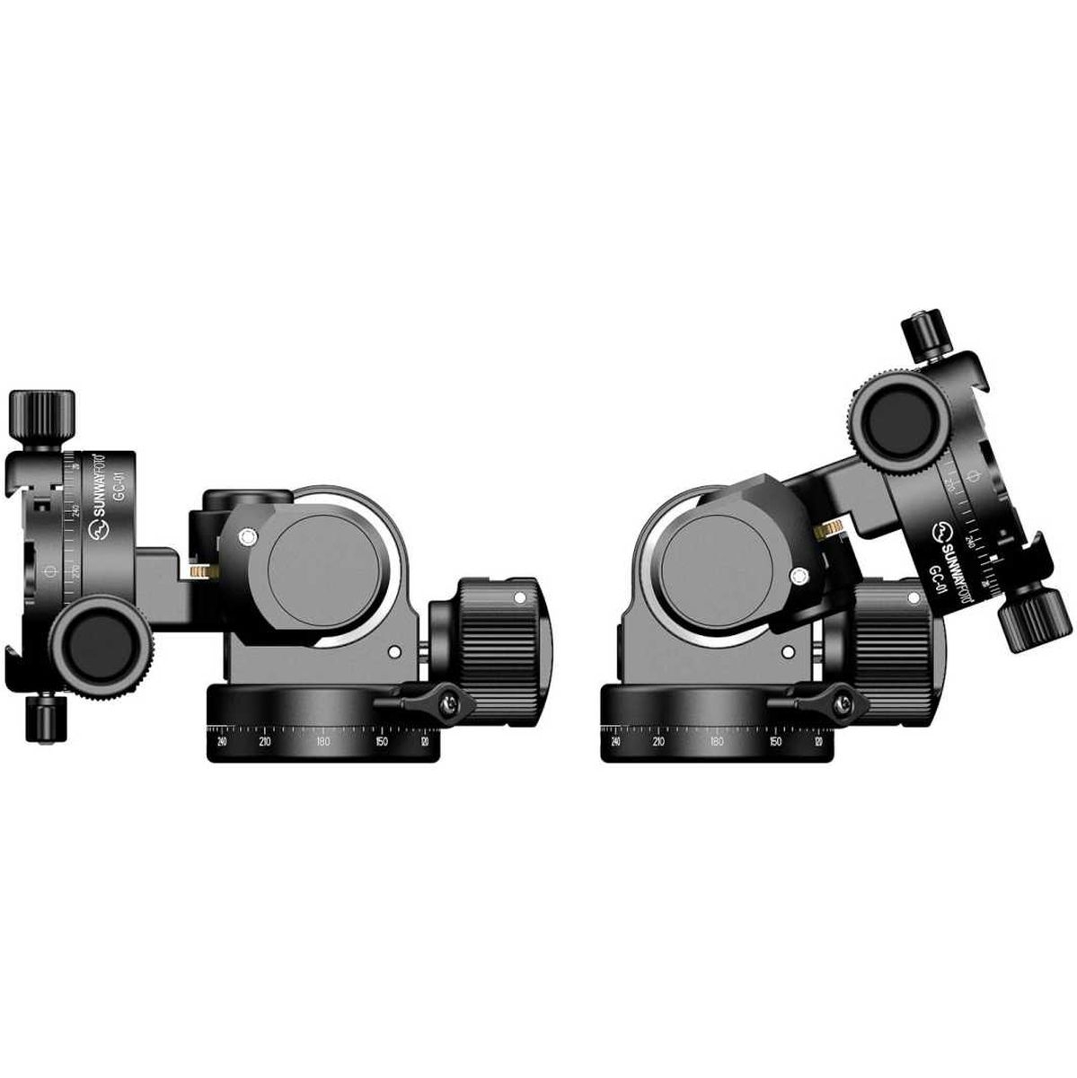 SUNWAY GH-PRO II+ 3-Wege-Stativkopf mit Getriebe inklusive Arca Swiss Plate DP-60G